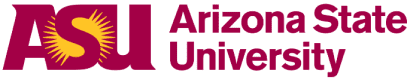 Arizona State University logo with maroon "ASU" letters and a yellow sunburst, next to the text "Arizona State University," welcomes you home.
